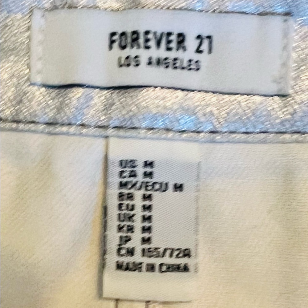 Forever 21 Metallic Silver Mini Skirt Party Festival‎ Rave Clubwear medium - Picture 3 of 3